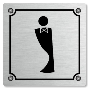 WC muži, 118x118mm, stříbrná, Kansas